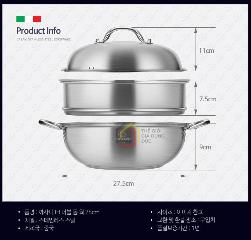 xung-hap-2-tang-casani-duong-kinh-28cm5 Xửng hấp 2 tầng Casani đường kính 28cm