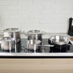 Bộ nồi Fissler Profi set 5 vung thép (3 nồi, 1 quánh, 1 chảo 24/28cm)