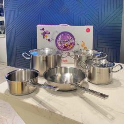 Bộ nồi Fissler Profi set 5 vung thép (3 nồi, 1 quánh, 1 chảo 24/28cm)