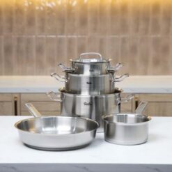 Bộ nồi Fissler Profi set 5 vung thép (3 nồi, 1 quánh, 1 chảo 24/28cm)