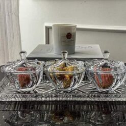 Combo khay + 3 thố mứt có nắp Bohemia