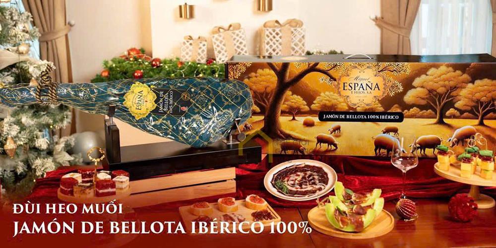 Đùi lợn muối Jamon De Bellota Iberica 100% tem đen