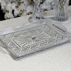 Khay pha lê chữ nhật Godinger Dublin Serving Tray