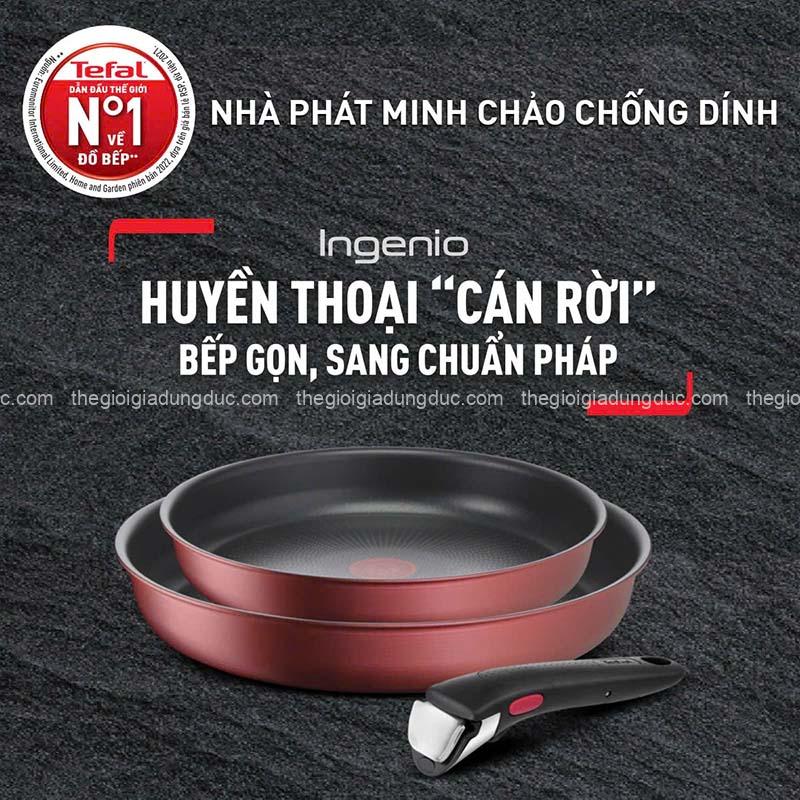 Set 2 chảo chống dính Tefal Ingenio Daily Chef L3989622 22cm và 26cm cán rời