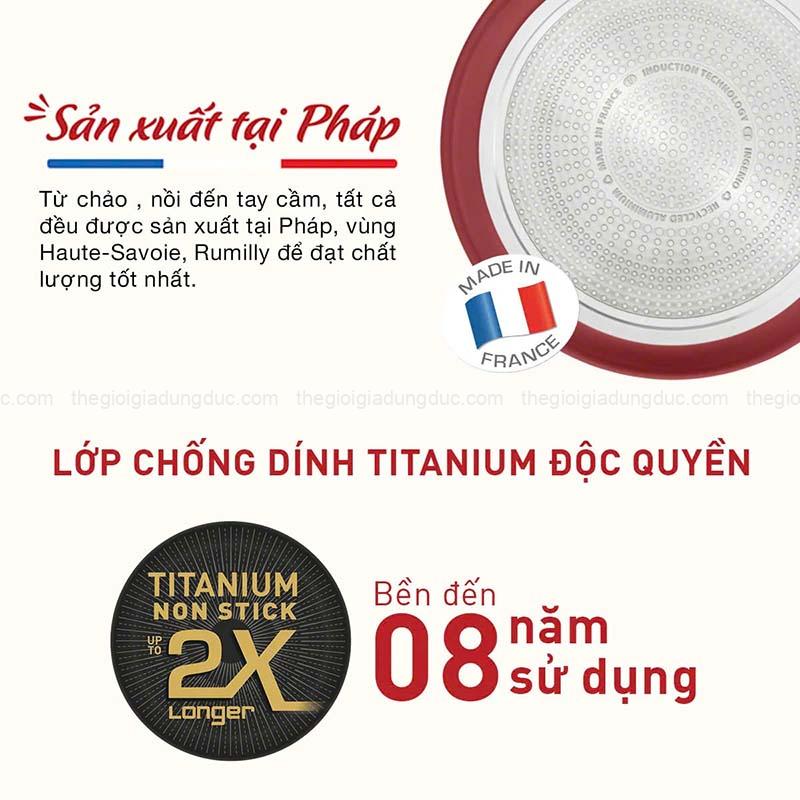 Set 2 chảo chống dính Tefal Ingenio Daily Chef L3989622 22cm và 26cm cán rời