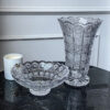 Set lọ hoa và mâm bồng Bohemia pha lê mài cao cấp
