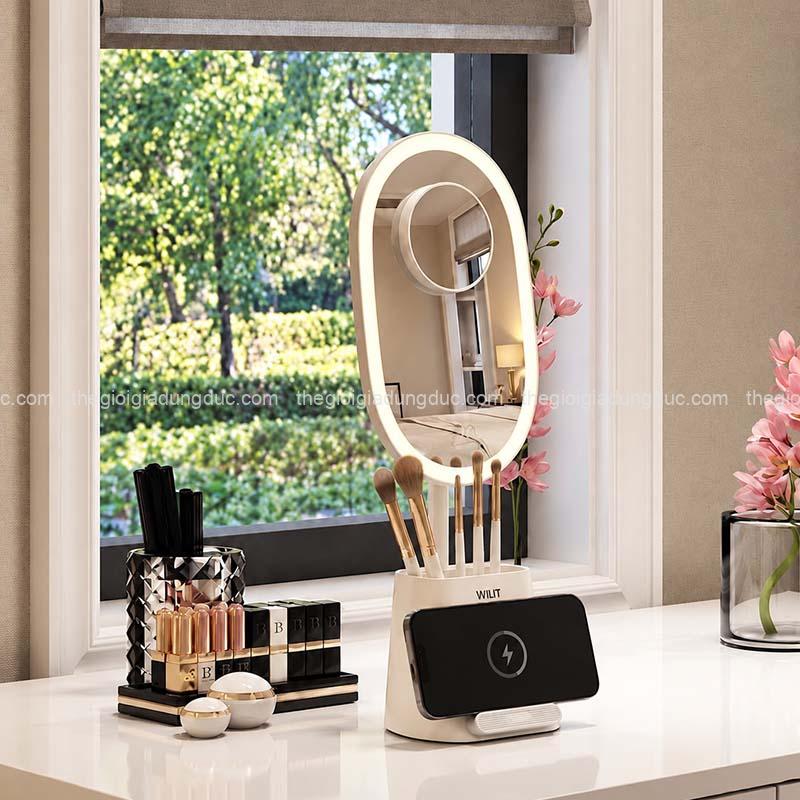 guong-trang-diem-wilit-ul-qu11 (1) Gương trang điểm cảm ứng tích hợp đèn LED và sạc không dây WILIT UL-QU11