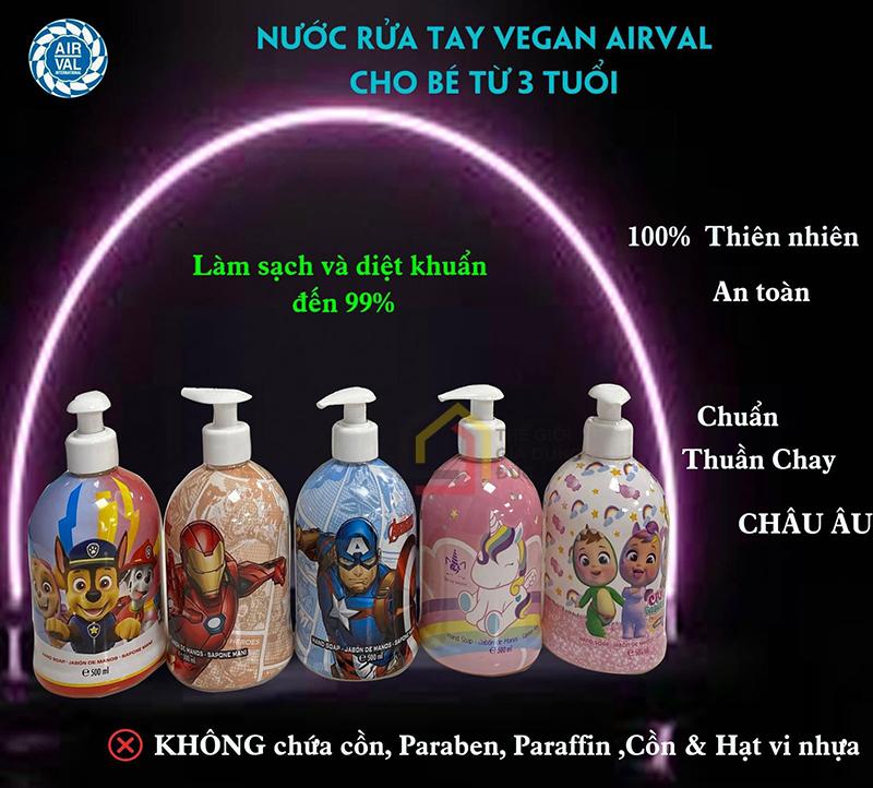 Nước rửa tay AirVal hoạt hình cho bé