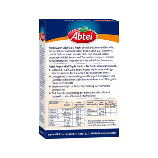 Viên uống bổ mắt Abtei Augen Vital Tag & Nacht Hộp 30v