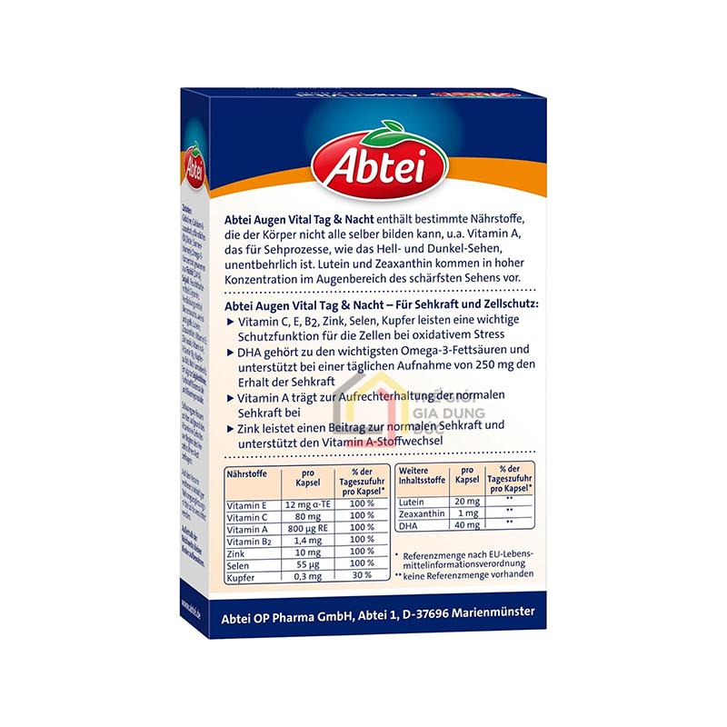 vien-uong-bo-mat-abtei-augen-vital-tag-nacht-hop-30v4 Viên uống bổ mắt Abtei Augen Vital Tag & Nacht Hộp 30v