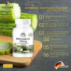 Viên uống từ mướp đắng Warnke Bittermelone 750mg hỗ trợ giảm cân