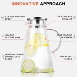 Bình thủy tinh Susteas cao cấp, chịu nhiệt 2L