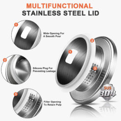 Bình thủy tinh Susteas cao cấp, chịu nhiệt 2L