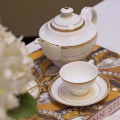 Bộ trà và kệ bánh Hoàng Gia viền vàng Spedona