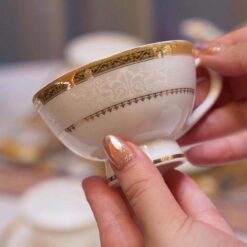 Bộ trà và kệ bánh Hoàng Gia viền vàng Spedona