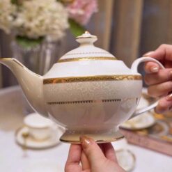 Bộ trà và kệ bánh Hoàng Gia viền vàng Spedona