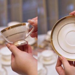 Bộ trà và kệ bánh Hoàng Gia viền vàng Spedona