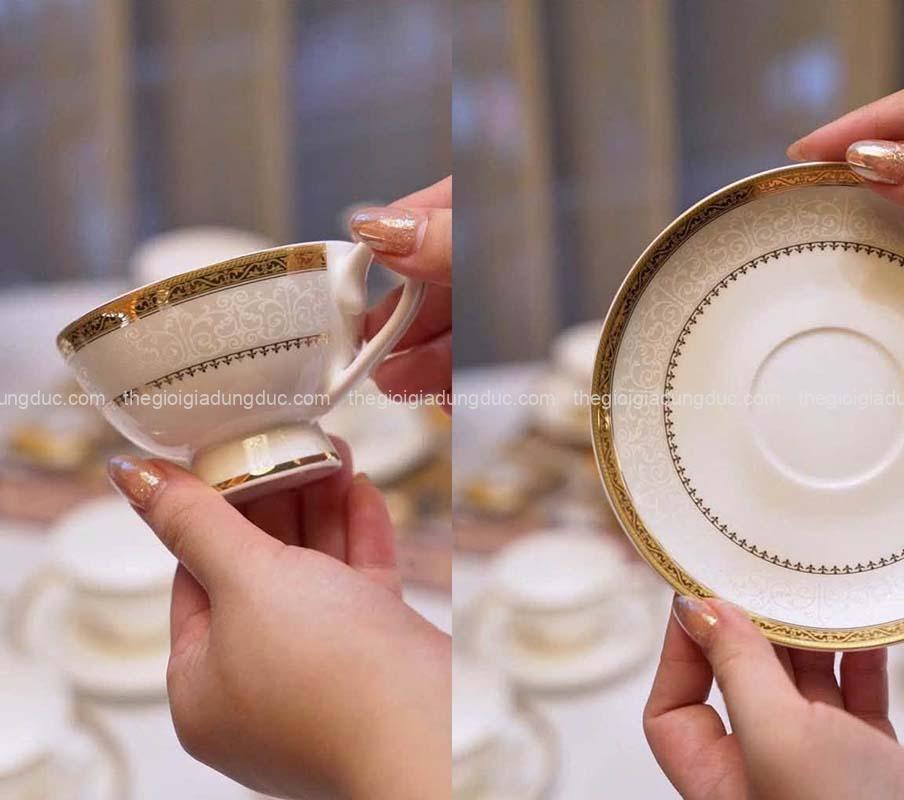 Bộ trà và kệ bánh Hoàng Gia viền vàng Spedona