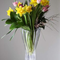 Lọ hoa pha lê chân đế Bohemia Plantica 40cm (lọ trắng)