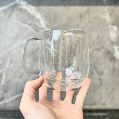 Sét 4 cốc 2 lớp cách nhiệt có quai Casava italia 350ml