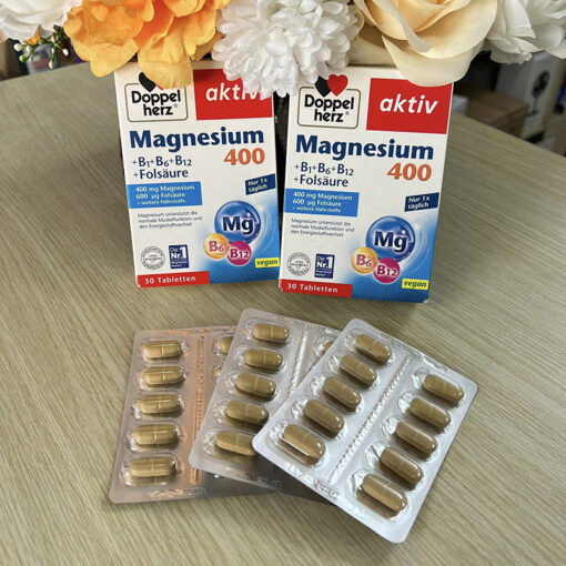 Viên uống bổ sung Magnesium 400, B1, B6, B12 + Folat