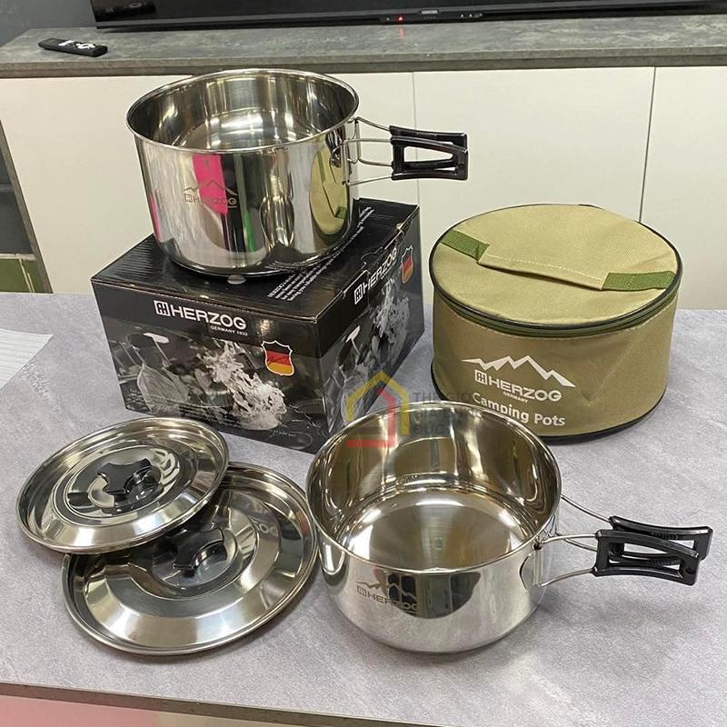 bo-2-noi-herzog-camping-cam-trai-phuot1 Bộ 2 nồi Herzog camping, cắm trại, phượt