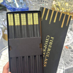 Đũa sợi thủy tinh chuôi bọc lô gô vàng, 1 hộp 10 đôi