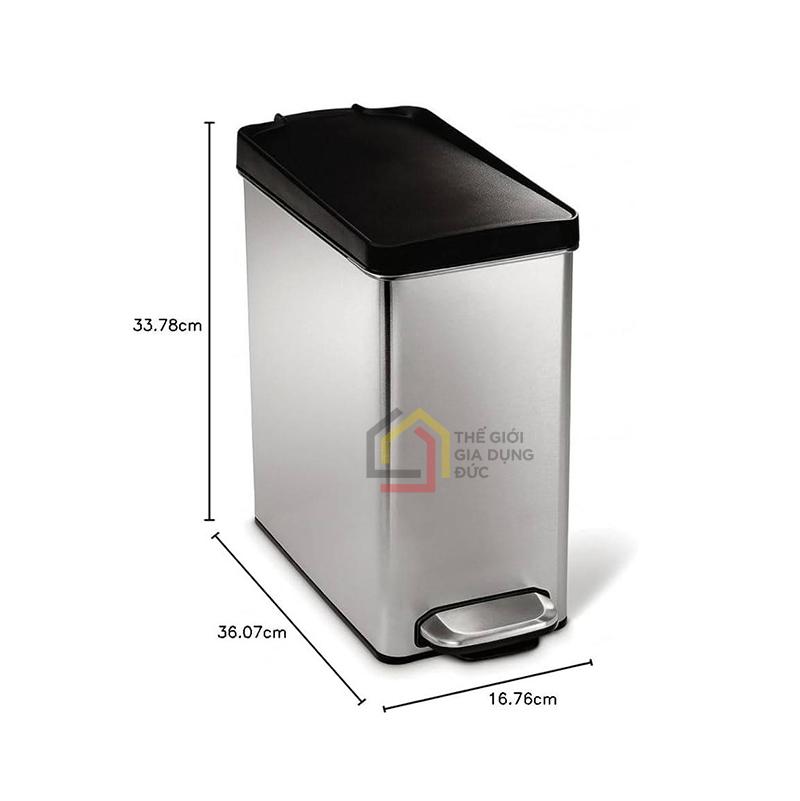 thung-rac-chu-nhat-10l-simplehuman6 Thùng rác chữ nhật 10L Simplehuman
