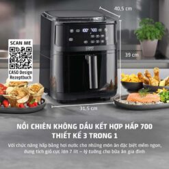 Nồi chiên không dầu kết hợp hấp CASO Airfry & Steam 700