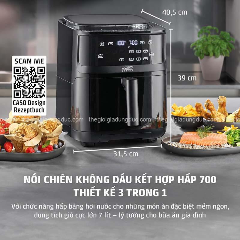 Nồi chiên không dầu kết hợp hấp CASO Airfry & Steam 700