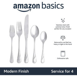 Bộ dao, thìa, dĩa 20 món Amazon Basics Mỹ