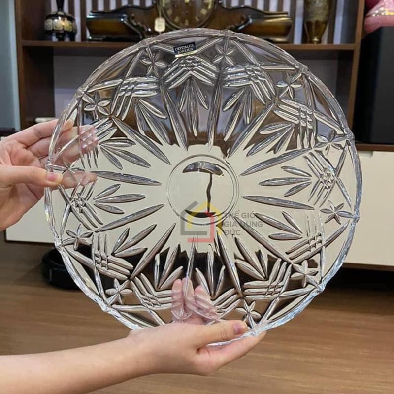 dia-pha-le-tron-hoa-tiet-bohemia-dk-31cm Đĩa pha lê tròn hoạ tiết Bohemia đk 31cm