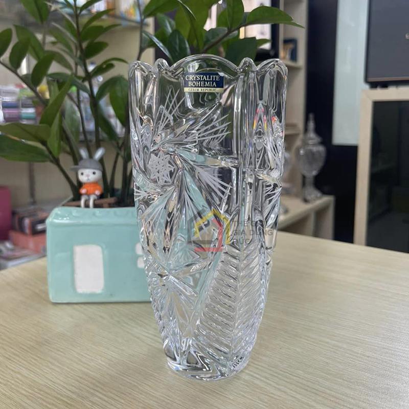 lo-hoa-pha-le-bohemia-bom-xoay-20cm1 Lọ hoa pha lê Bohemia bom xoáy 20cm