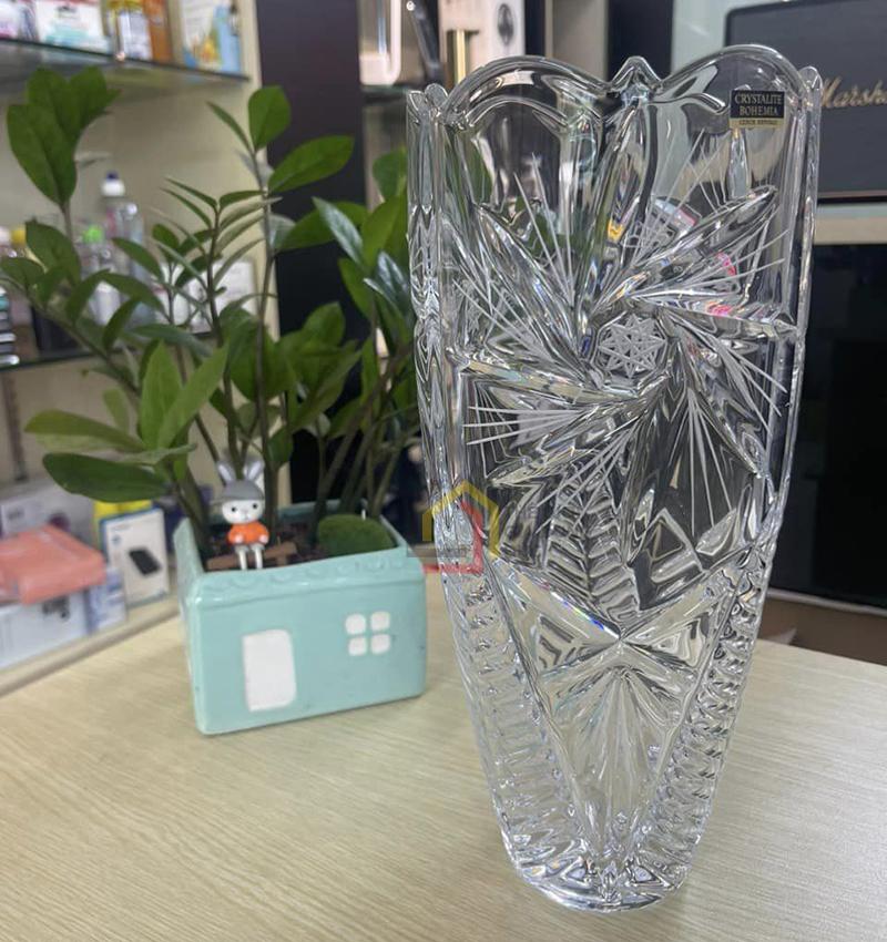 lo-hoa-pha-le-bohemia-bom-xoay-20cm2 Lọ hoa pha lê Bohemia bom xoáy 20cm