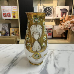 Lọ hoa pha lê mạ vàng Egermann cao 30cm