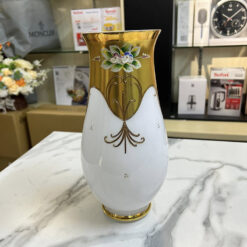 Lọ hoa pha lê mạ vàng Egermann cao 30cm