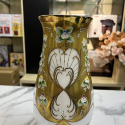 Lọ hoa pha lê mạ vàng Egermann cao 30cm