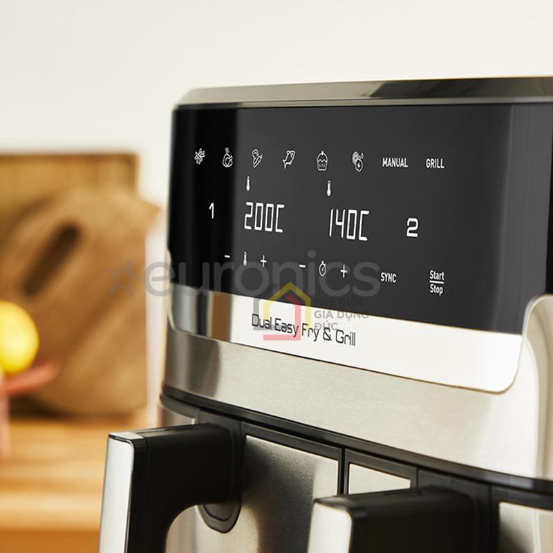 noi-chien-khong-dau-dien-tu-tefal-dual-easy-fry-grill-ey905d10-8-3l (7) Nồi chiên không dầu điện tử Tefal Dual Easy Fry & Grill EY905D10 8.3L