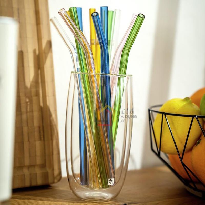 set-4-ong-hut-thuy-tinh-mau-sac-kem-choi-zwilling-23cm3 set 4 ống hút thủy tinh màu sắc kèm chổi Zwilling 23cm