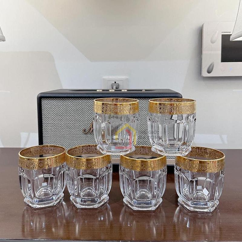 bo-6-coc-bohemia-safari-250ml-ma-vang-24k1 Bộ 6 cốc Bohemia Safari 250ml mạ vàng 24k