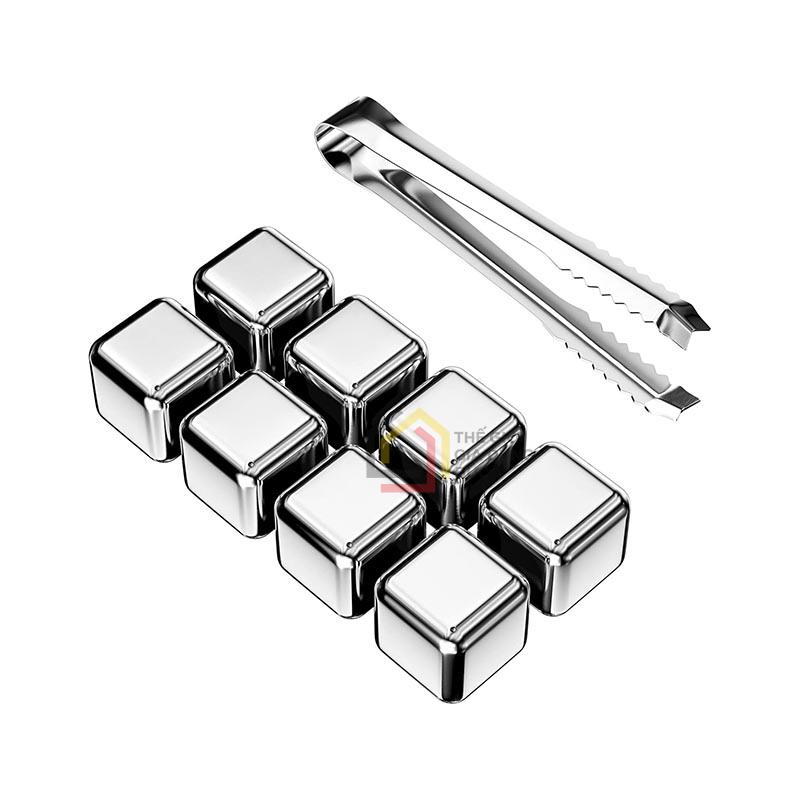 set-8-vien-da-inox-firschoie-stainless-steel-ice-cubes Set 8 viên đá inox Firschoie Stainless Steel Ice Cubes + dụng cụ gắp