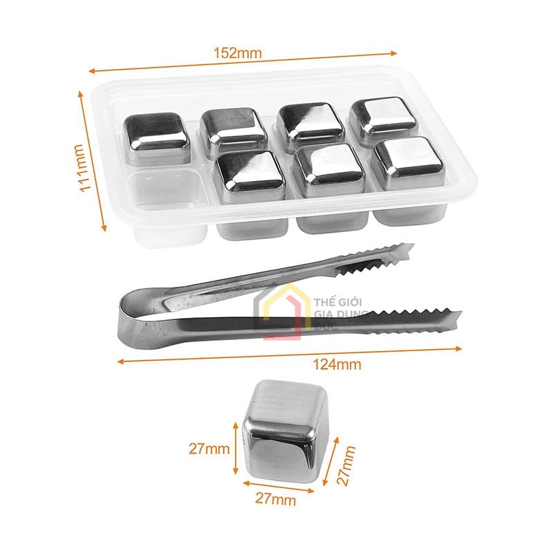 set-8-vien-da-inox-firschoie-stainless-steel-ice-cubes6 Set 8 viên đá inox Firschoie Stainless Steel Ice Cubes + dụng cụ gắp