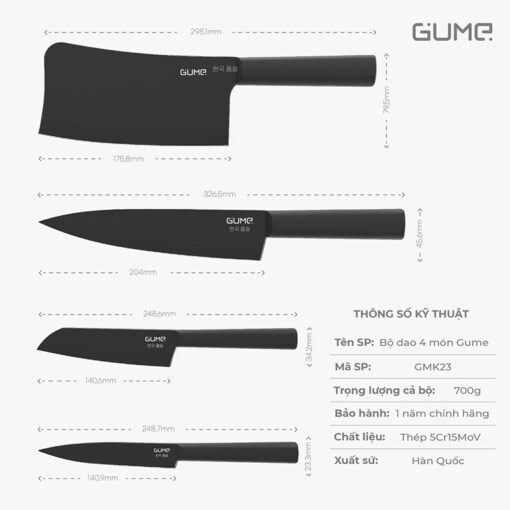 Bộ dao 4 món Gume GMK23