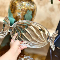 Đĩa kẹo pha lê Bohemia kích thước 33 x 15cm