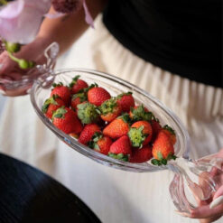 Đĩa kẹo pha lê Bohemia kích thước 33 x 15cm