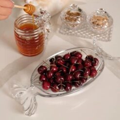 Đĩa kẹo pha lê Bohemia kích thước 33 x 15cm