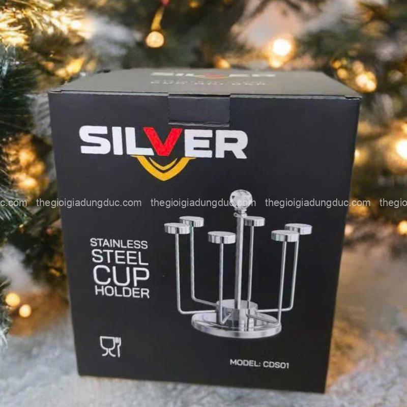 gia-up-coc (4) Giá úp cốc xoay 360 độ Silver