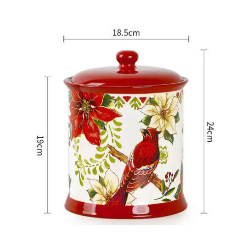 Hũ sứ Magraca Paris hình chim chào mào đỏ 3L