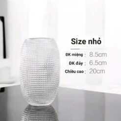 Lọ hoa Olive phong cách Pháp hoạ tiết chấm bi cao 20cm