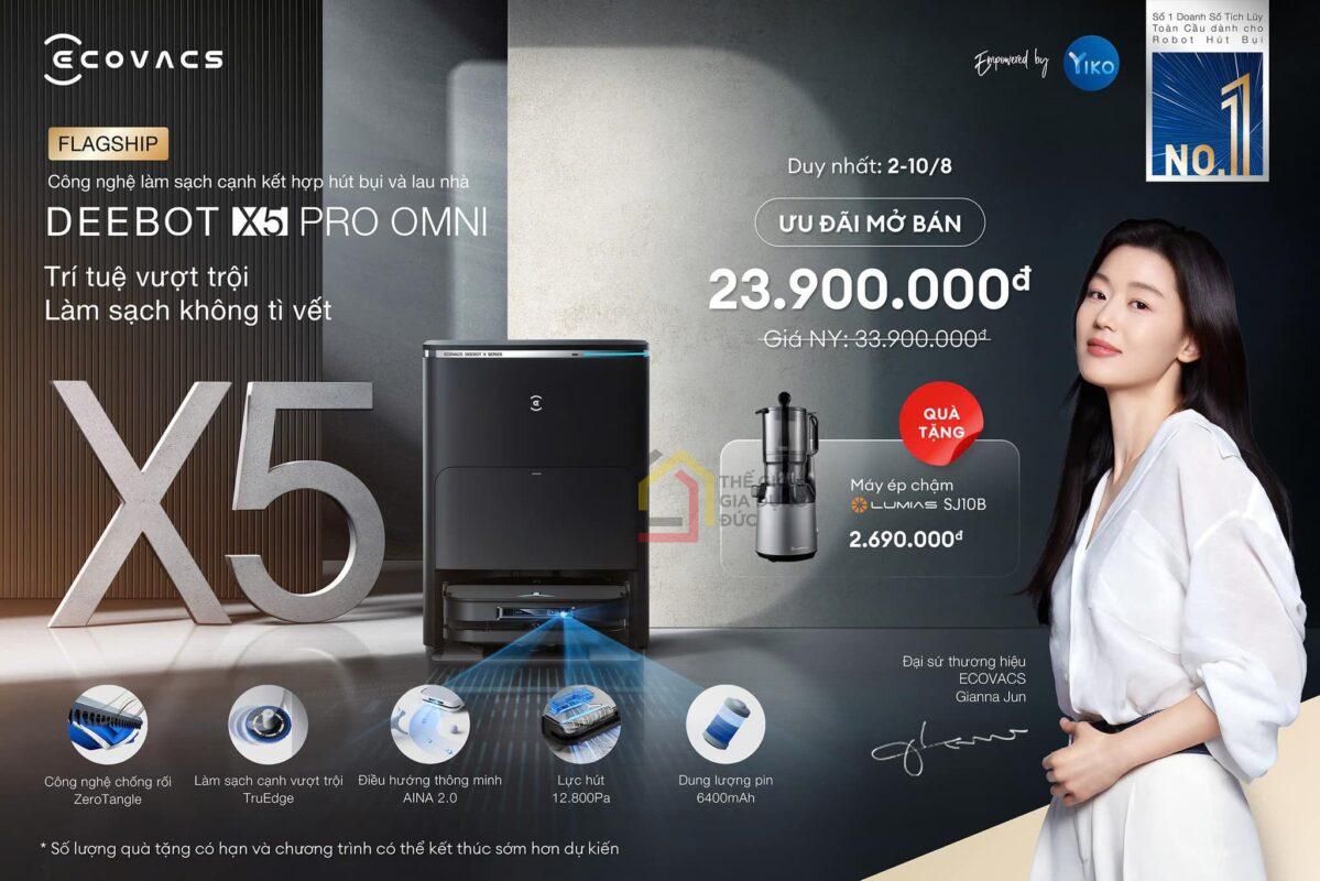Đặc điểm Robot hút bụi Deebot X5 Pro Omni
